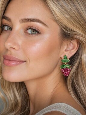 Sugarfix by Baublebar Berry Tale Strawberry Earrings NWT